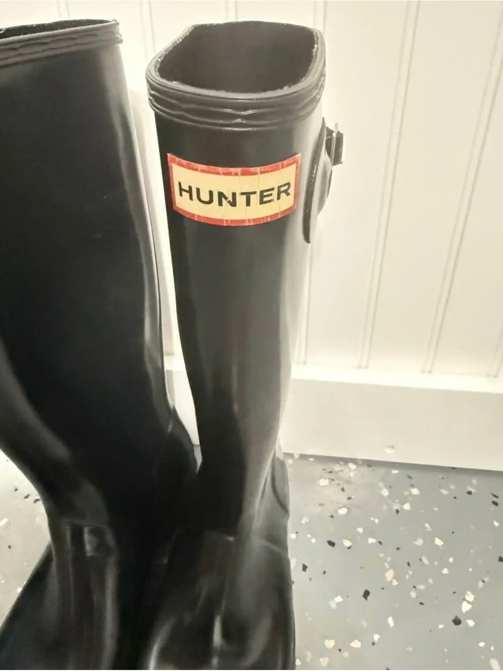 Hunter Women's Tall Black Gloss Rain Boots